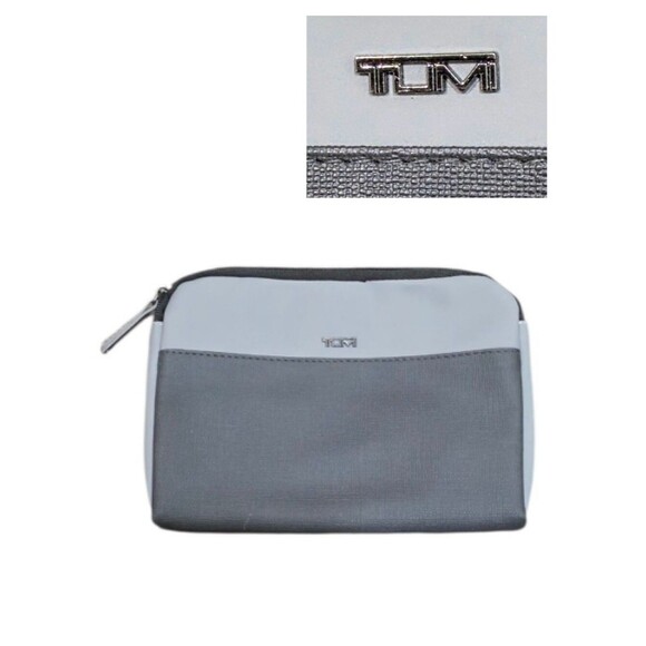 Tumi Handbags - Tumi For Delta Travel Zip Pouch Case Gray Charcoal Toiletry Organizer Cosmetic